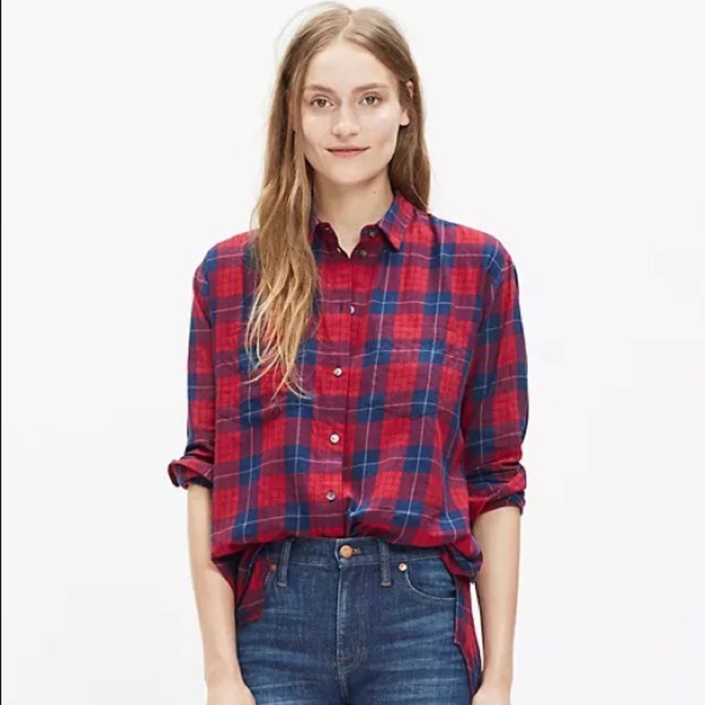 Madewell Oversized Boyshirt in Edina Plaid